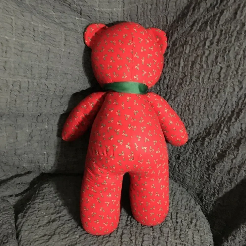 VTG Red Teddy Bear With Jingle Bell